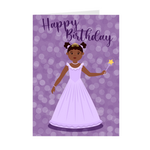Load image into Gallery viewer, Purple Dress - Little Princess - African American Birthday Cards