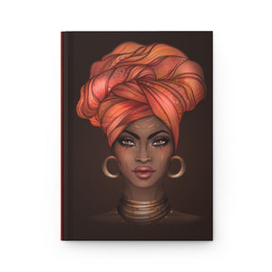 African American Queen Turban Hardcover Journal
