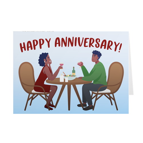 Dinner Couple - African American Anniversary Card Shop