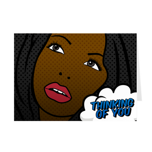 Thinking of You - Pop Art - African American Greeting Card