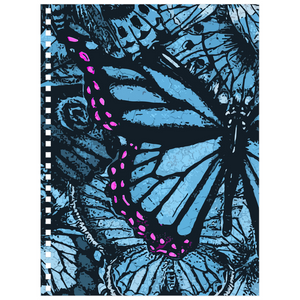 Butterfly Wings - Pink & Blue - Spiral Notebook