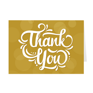 Gold- Fancy Lettering - Thank You Card