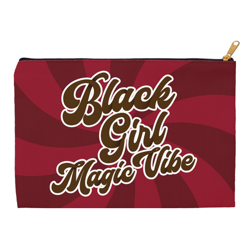 Red & Brown Swirl -Black Girl Magic Vibe - Black Stationery Pen/Pencil/Kindle Accessory Bag