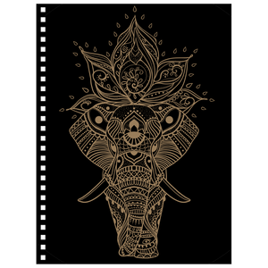 Gold & Black Elephant Spiral Notebook