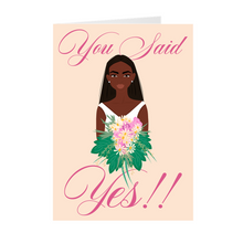 Load image into Gallery viewer, Peach - You Said Yes - African American Wedding Cards