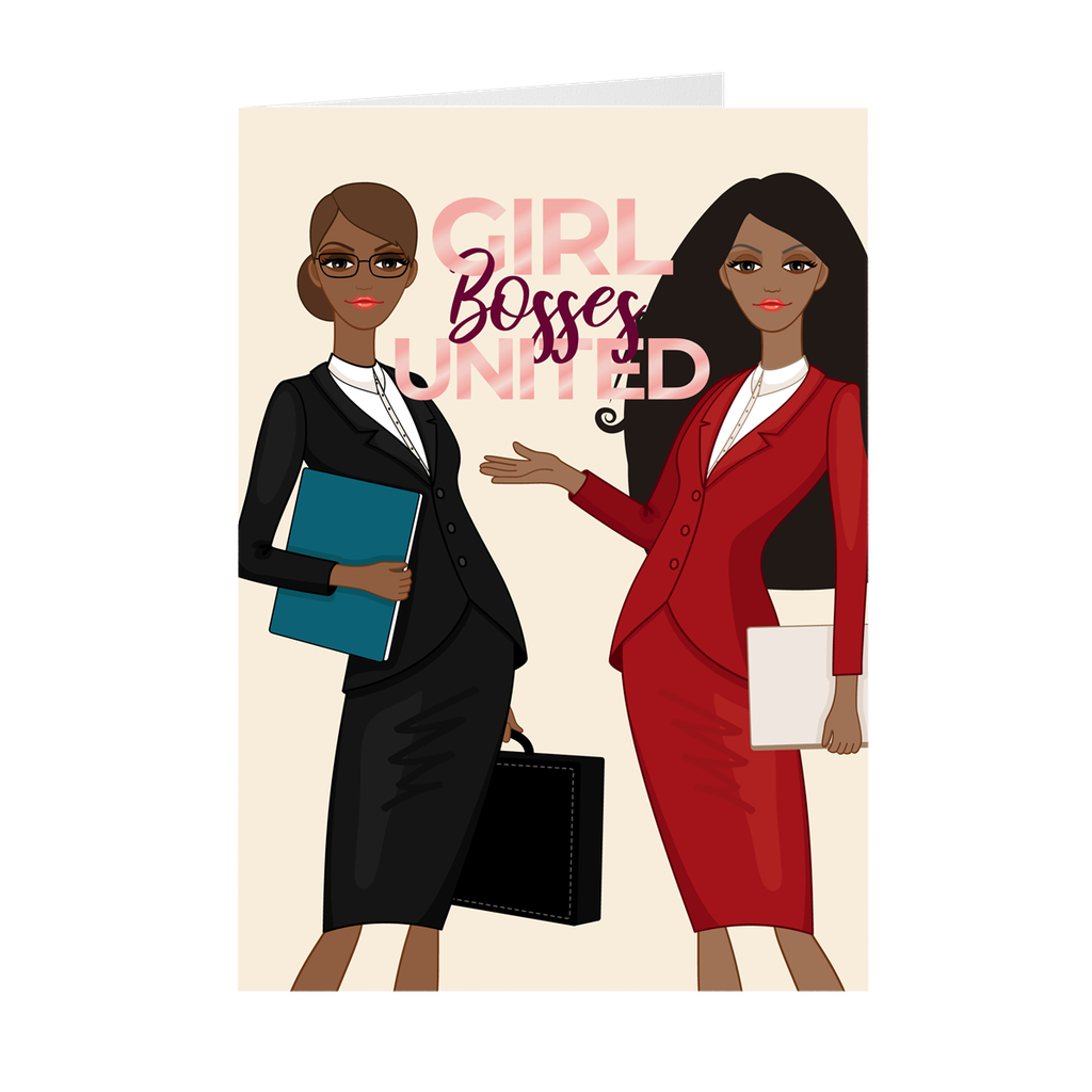Girl Bosses United - Boss Mode - African American Girl Boss Greeting Card