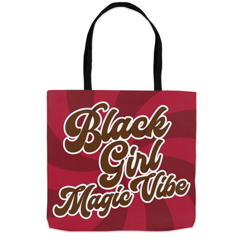 Swirl Red & Brown - Black Girl Magic Vibe Tote Bag