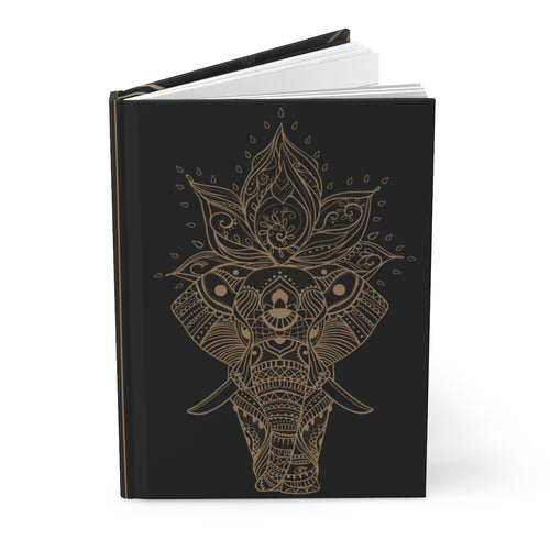 Gold & Black Elephant Hardcover Journal
