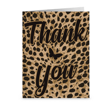 Load image into Gallery viewer, Butterfly - Leopard Print Thank You Greeting Card