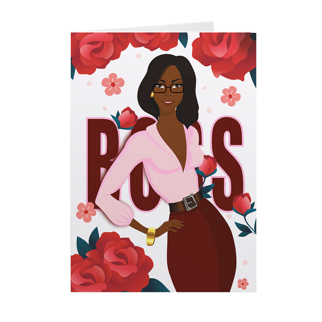 Glasses & Roses - BOSS Style - African American Card Shop
