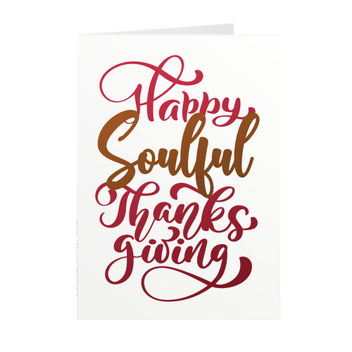 Happy Soulful Thanksgiving - Black Stationery Greeting Card