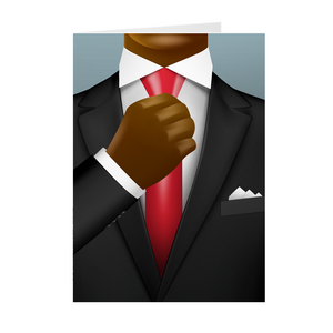 Suit & Red Tie – African American Man – Birthday Card