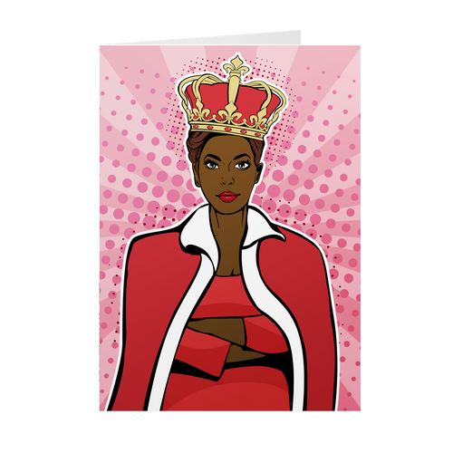 She Wears The Crown - African American Woman - Black Stationery Mother's Day Cards
