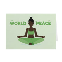Load image into Gallery viewer, World Peace - African American Yoga Girl - Earth Day Cards