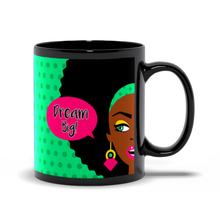 Load image into Gallery viewer, Afro Pop Art Black Coffee Mug - Dream Big