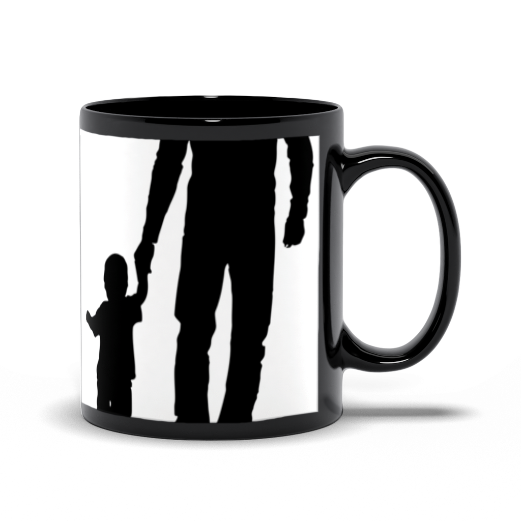 Father & Son - Holding Hands - Fathers Day Black Coffee Mugs