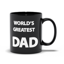 Load image into Gallery viewer, World&#39;s Greatest Dad - Hero &amp; Awesome - Father&#39;s Day - Black Coffee Mug