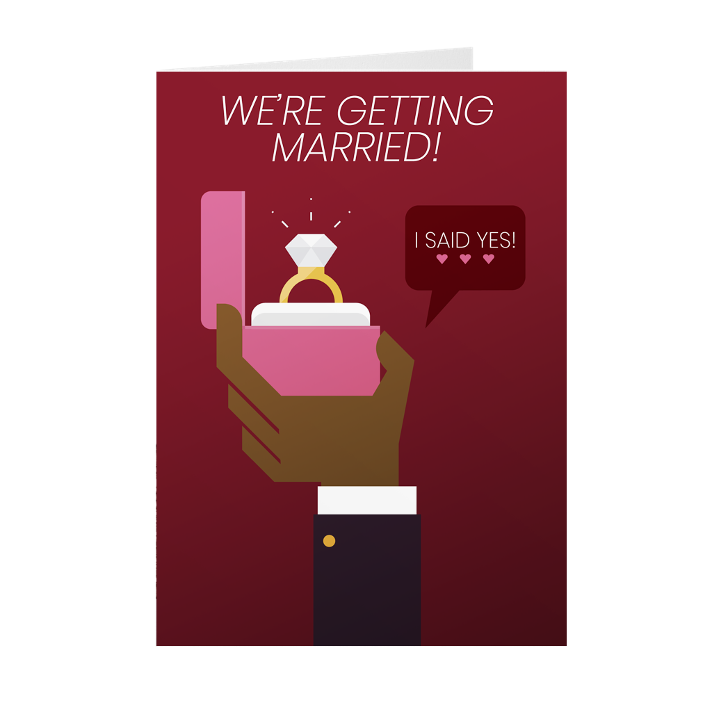 The Proposal - Getting Married - African American Wedding Greeting Cards