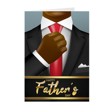Load image into Gallery viewer, Black Dad - Suit &amp; Red Tie – African American Father&#39;s Day Card