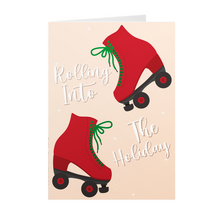Load image into Gallery viewer, Christmas Skates - Black Stationery Greeting Cards