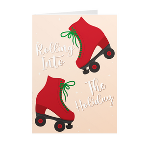 Christmas Skates - Black Stationery Greeting Cards