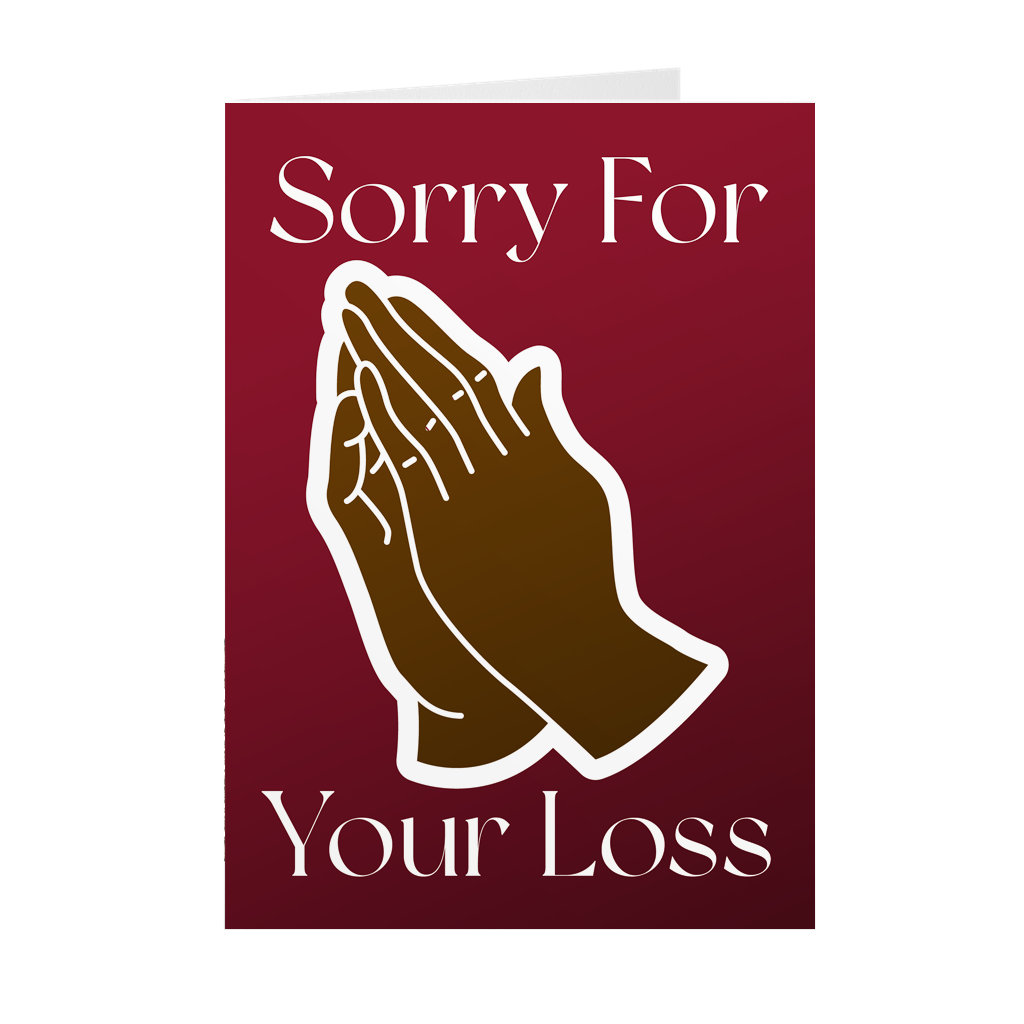 Prayer Hands - Sorry For Your Loss - African American Sympathy Cards
