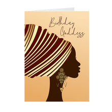 Load image into Gallery viewer, Tan - Birthday Goddess Aligned - African American Birthday Cards