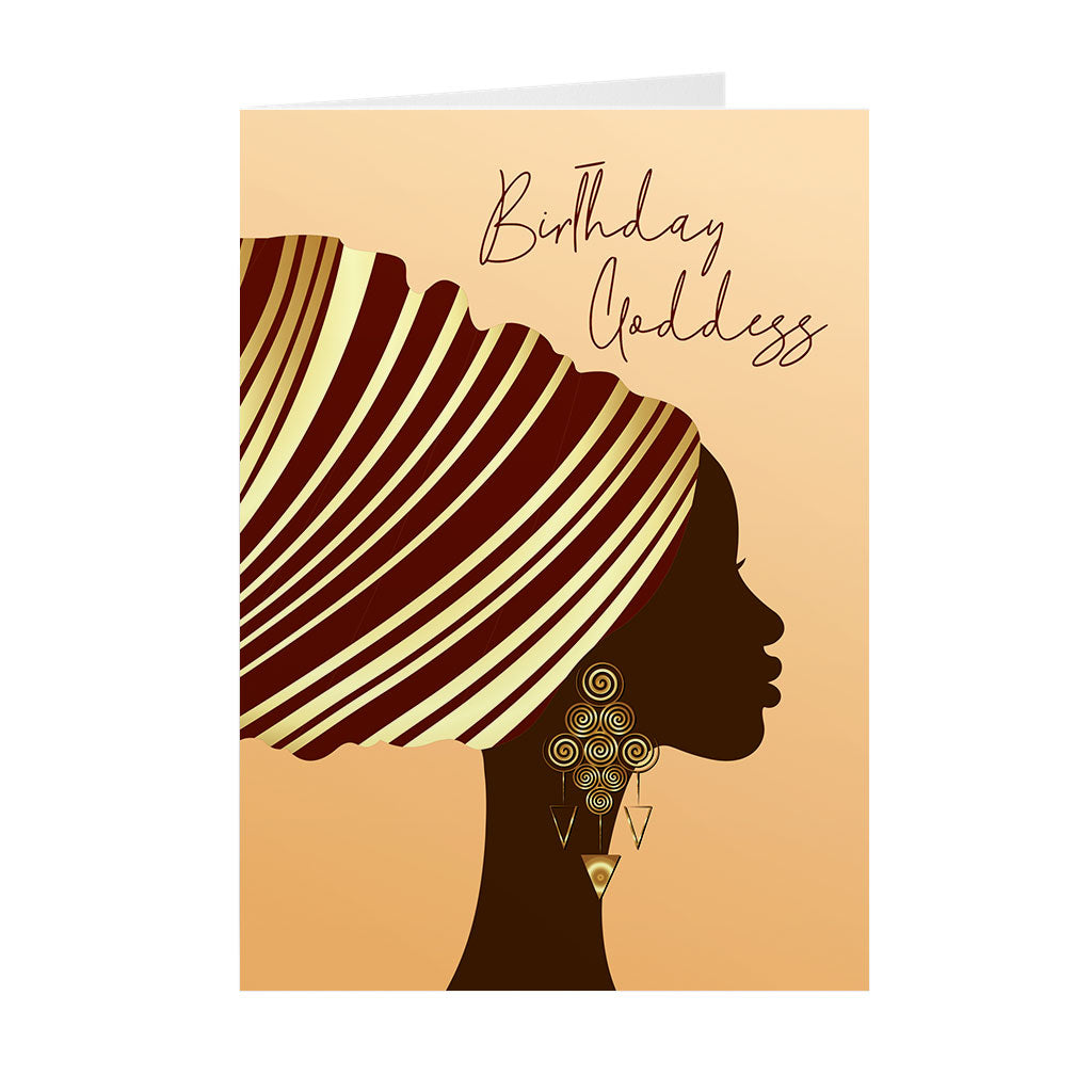 Tan - Birthday Goddess Aligned - African American Birthday Cards