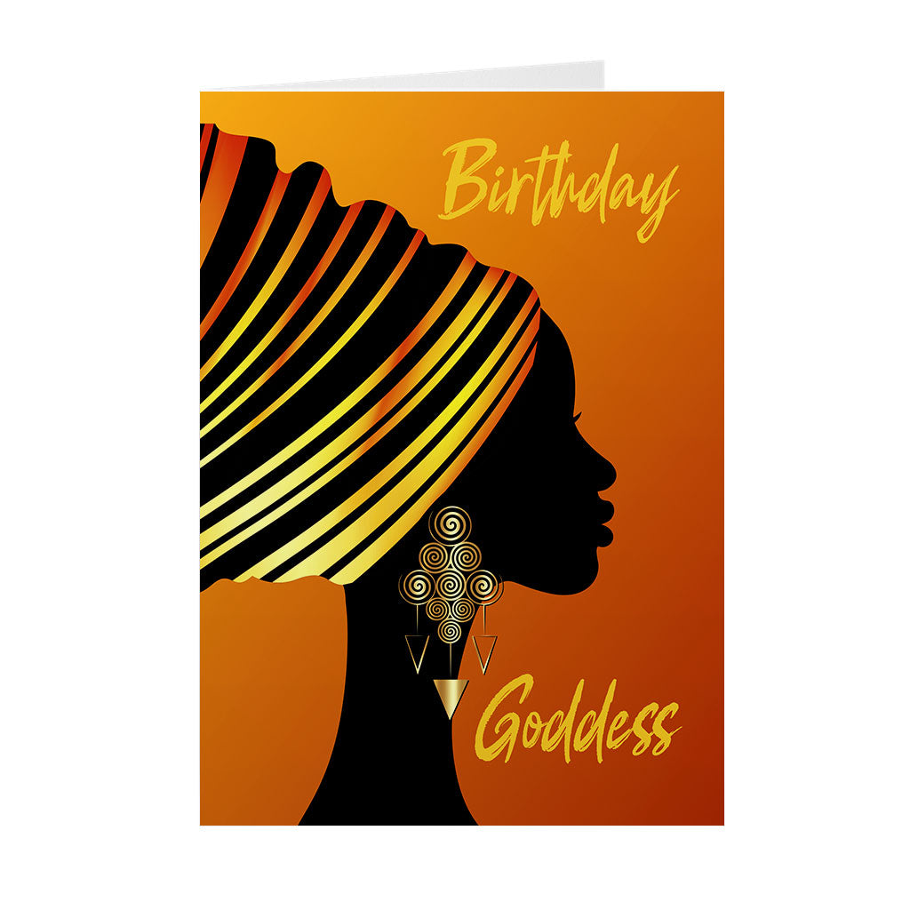 Birthday Goddess Aligned - African American Birthday Cards Front